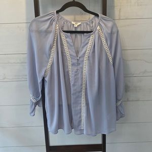 Ladies blouse light cornflower blue